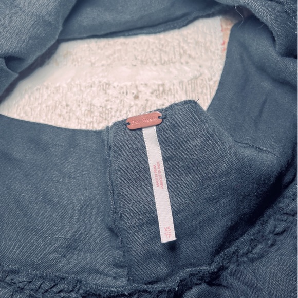 Free People Erin Black Mini Linen Dress Romper Size Women’s XS - Picture 7 of 8